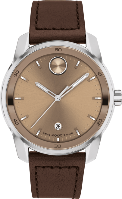 Men's Bold Verso Swiss Quartz Brown Leather Watch 42mm