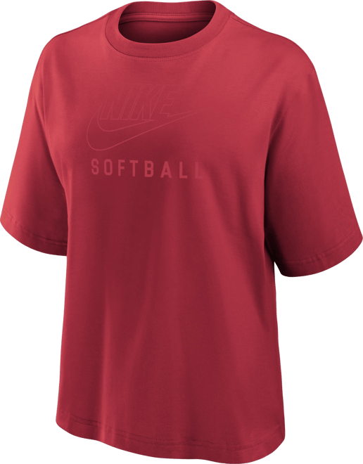 Nike Swoosh Playera de softball de corte cuadrado para mujer