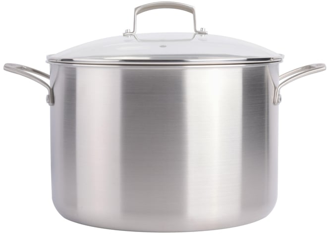 Tri-Ply Stainless Steel Professional Grade Stock Pot w/Lid, 12-Quart