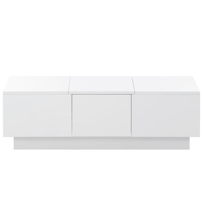 Streamdale White Multi-Storage Coffee Table, 39.3"x21.6"