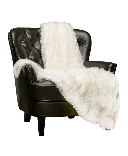 Chanasya Premium Solid Faux Long Fur Throw Blanket