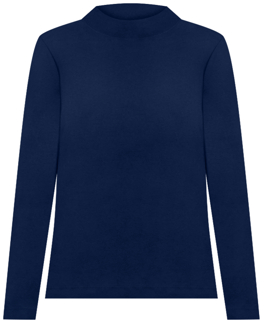 Petite Mock-Neck Cotton Long-Sleeve T-Shirt, Created for Macy's