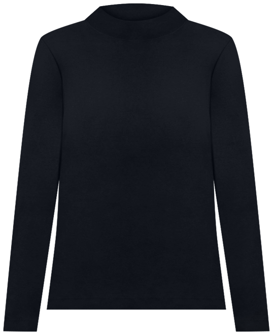 Petite Mock-Neck Cotton Long-Sleeve T-Shirt, Created for Macy's