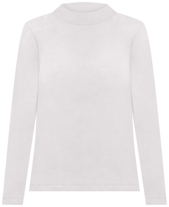 Petite Mock-Neck Cotton Long-Sleeve T-Shirt, Created for Macy's
