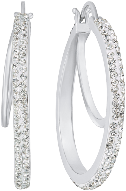 Clear Crystal Double Hoop Earring