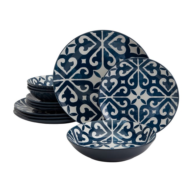 Fieldcrest Atlas Medallion 12-pc. Stoneware Dinnerware Set, Color