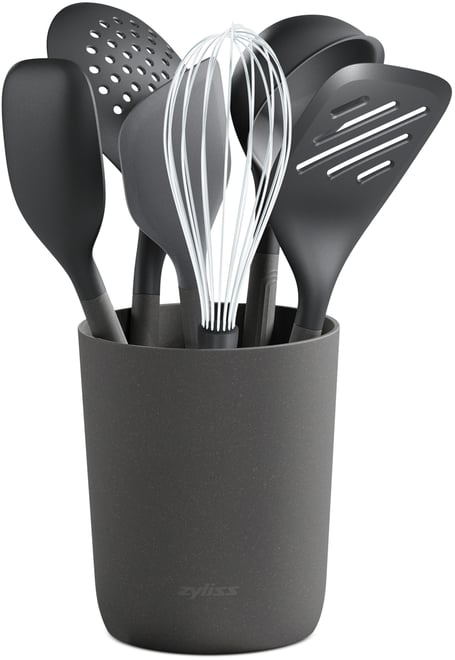 Silicone & Nylon 7-Pc. Utensil & Storage Crock Set