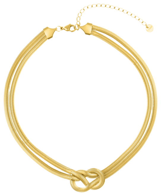 Gold Tarnish Resistant Adjustable Knot Collar Necklace