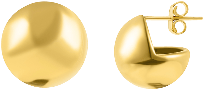 Gold Tarnish Resistant Oversized Ball Stud Earrings