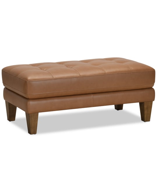 Niebee 47" Leather Cocktail Ottoman, Created for Macy's