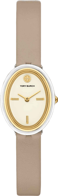 Women's The Oval Gray Leather Strap Watch 22mm