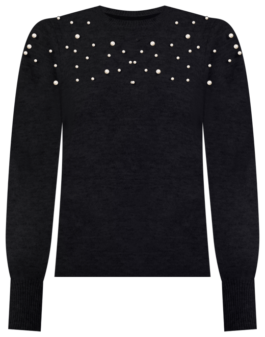 Women's Scattered-Pearl Crewneck Sweater