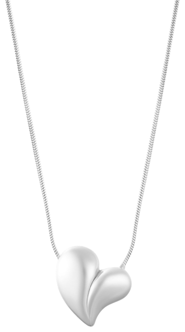 Gold Tarnish Resistant Adjustable Oversized Puffy Heart Necklace