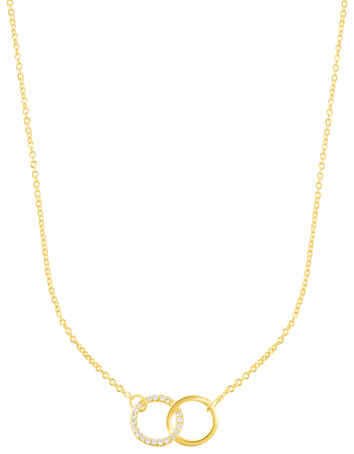 Adjustable Cubic Zirconia Pave Rings Necklace