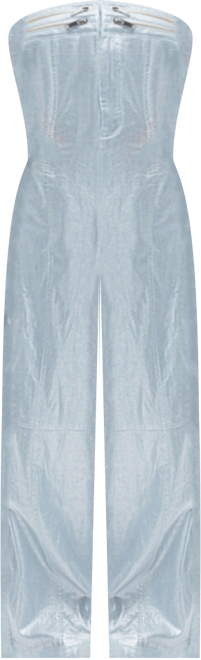 Women's Metallic Strapless Jumpsuit