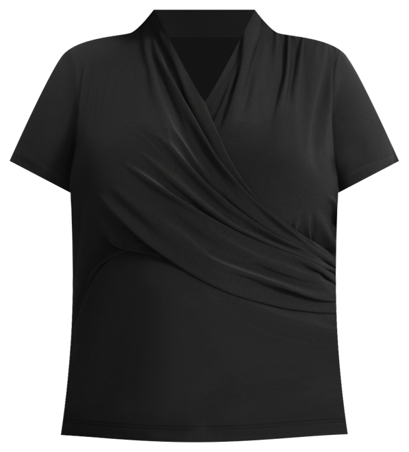 Plus Size Short-Sleeve Faux-Wrap Top