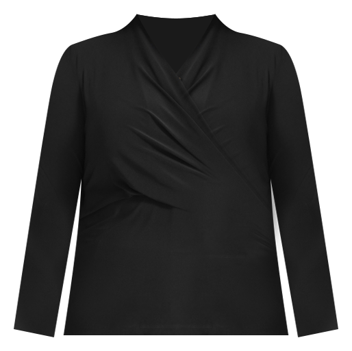 Plus Size Long-Sleeve Faux-Wrap Top