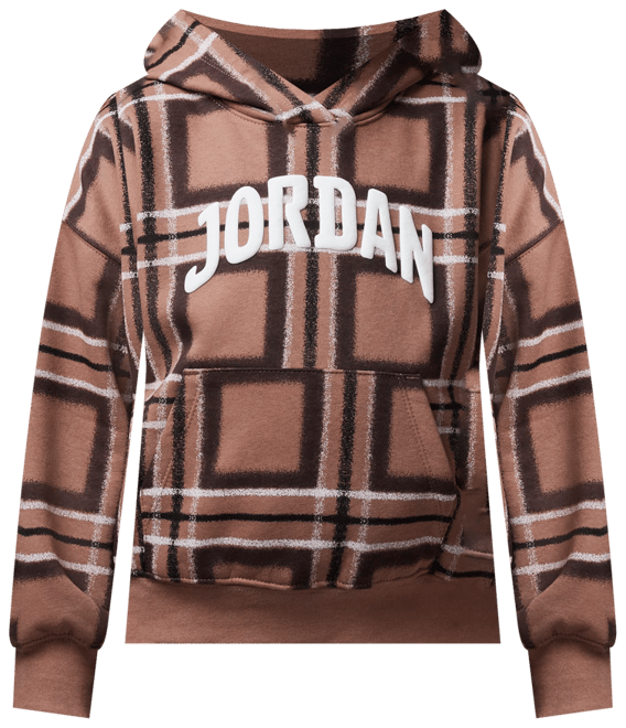 Jordan Brooklyn Essentials Sudadera con gorro sin cierre con estampado a cuadros para niños talla pequeña