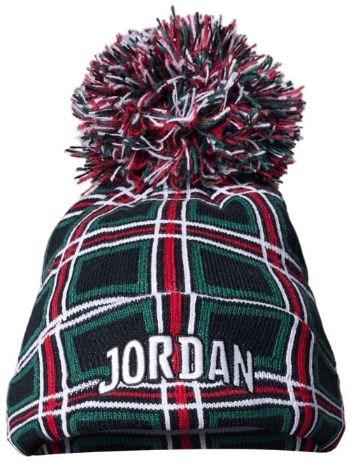 Jordan Big Kids' Holiday Plaid Pom Beanie