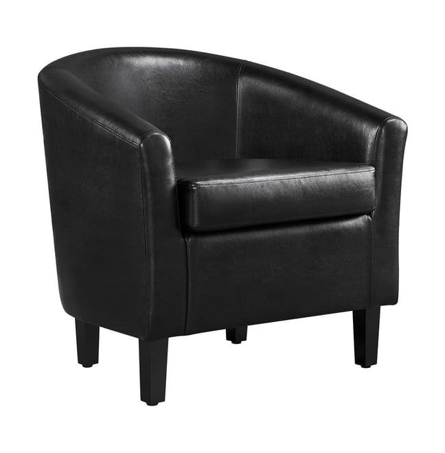 Faux Leather Accent Chair Black