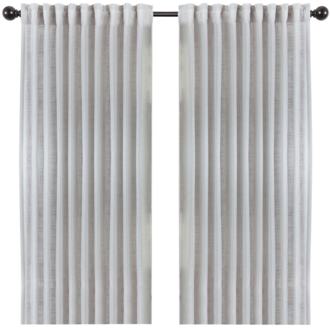 Premium 2-Panel Soft Textured Semi Sheer Curtains for Window Living Room Bedroom Kitchen Office