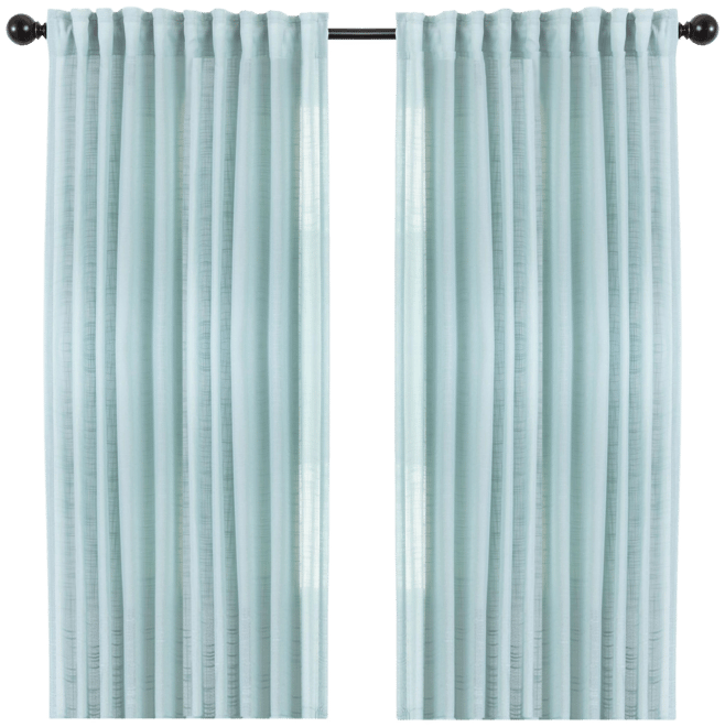 Premium 2-Panel Soft Textured Semi Sheer Curtains for Window Living Room Bedroom Kitchen Office
