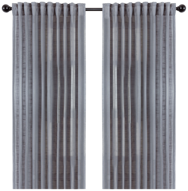 Premium 2-Panel Soft Textured Semi Sheer Curtains for Window Living Room Bedroom Kitchen Office