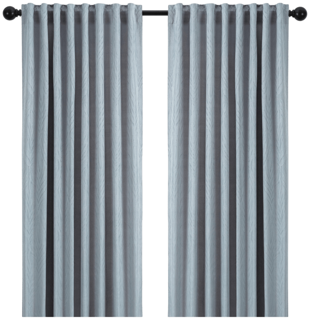 Premium 2-Panel Classy Embossed Floral Textured Curtains