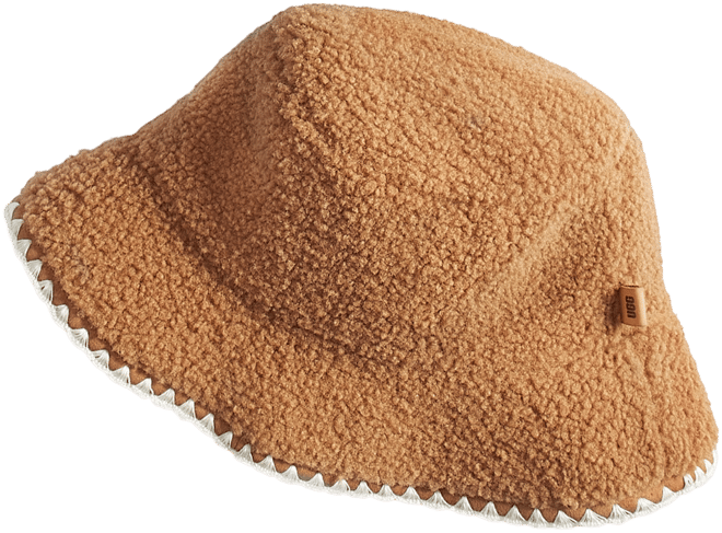UGG® Fluff & Satin Reversible Scalloped Edge Bucket Hat - Macy's