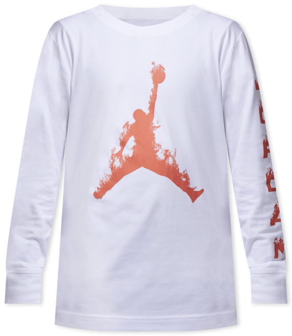 Jordan Playera de manga larga "Up in Flames" para niños talla grande