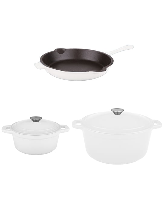 Neo 5pc Cast Iron Dutch Oven Set with 10" Fry Pan, 3qt. & 5qt.