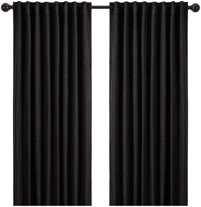 Premium 2-Panel Embossed Leaf Textured Curtains