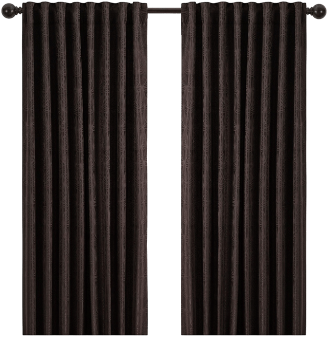 Premium 2-Panel Embossed Leaf Textured Curtains