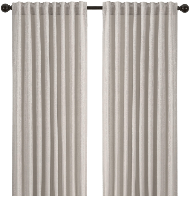 Premium 2-Panel Embossed Leaf Textured Curtains