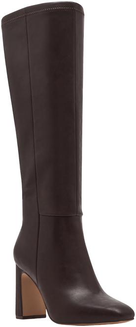 Wisee Wide-Calf Block-Heel Knee-High Dress Boots