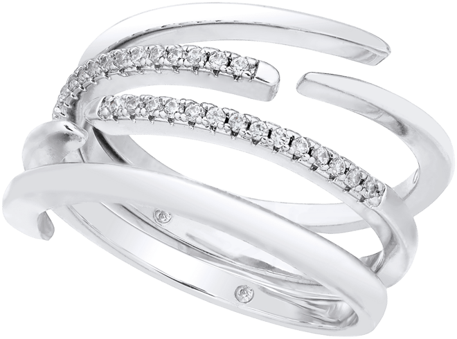 Clear Cubic Zirconia Triple Stack Ring