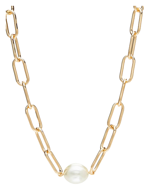 Crown & Ivy™ Gold Tone Pearl Multirow Mix Chain Necklace | Belk