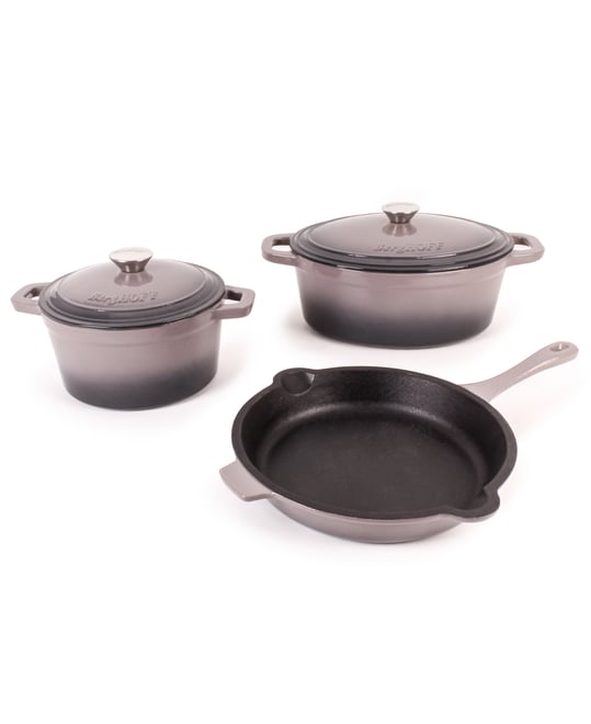 Neo 5pc Cast Iron Dutch Oven Set with 10" Fry Pan, 3qt. & 5qt.