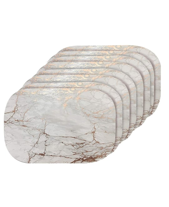 Marble Cork Place Mats, Washable Placemats , 12" x 18" Set of 8, Heat Resistant Placemats, Non Slip, Table Mat, Table Placemats, for Kitch