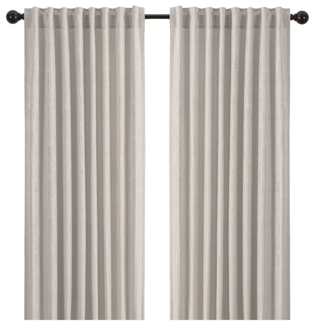 Premium 2-Panel Classy Embossed Leaf Textured Curtains