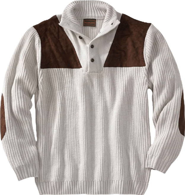 Men's by KingSize Patch Sweater With Mock Neck