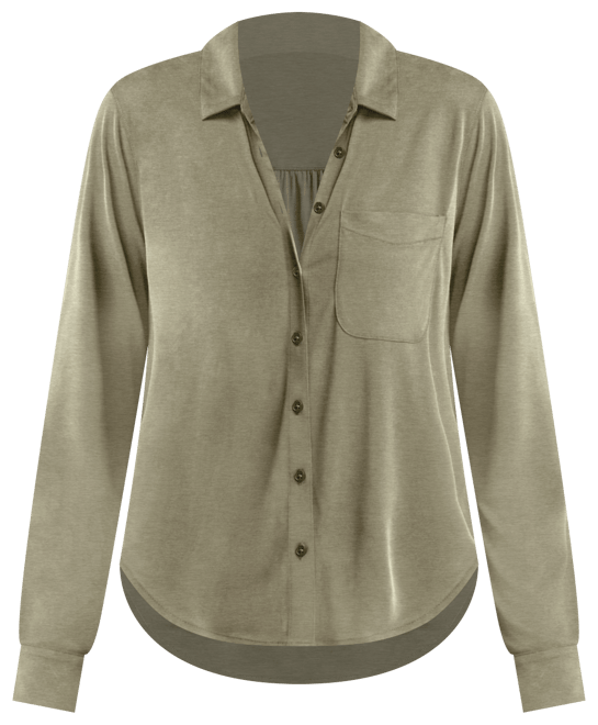 Women's Sandwash Long Sleeve Button Front Shirt