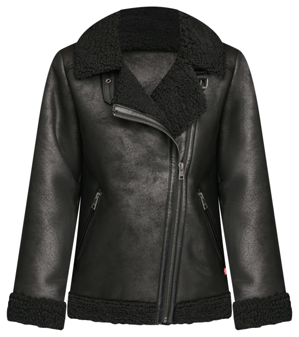 Women's Faux Shearling Asymmetrical Moto Jacket