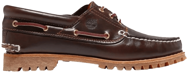 Timberland Noreen 3-Eye Lug Boat Shoe Medium Brown Full-Grain