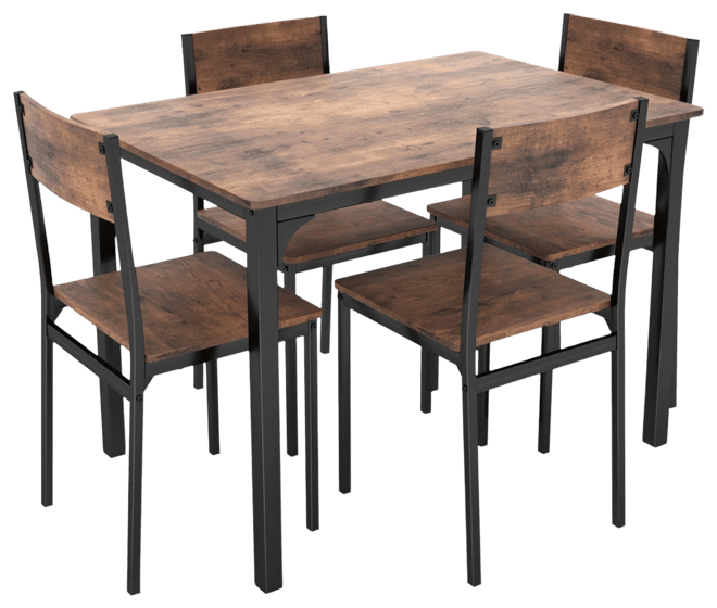 5 Piece Dining Table Set Industrial Style Kitchen Table and Chairs