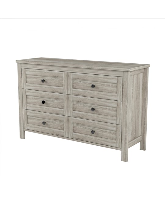 Streamdale Antique Gray Farmhouse Dresser, 6 Drawers