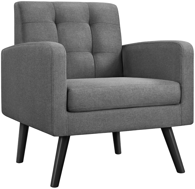 Tufted Accent Chair Mid Century Modern Fabric Arm Chair