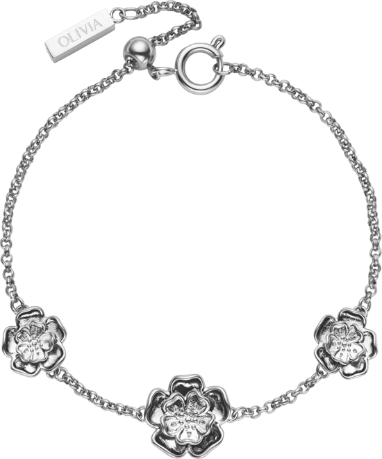 Women's Tudor Rose Silver Tone Bracelet
