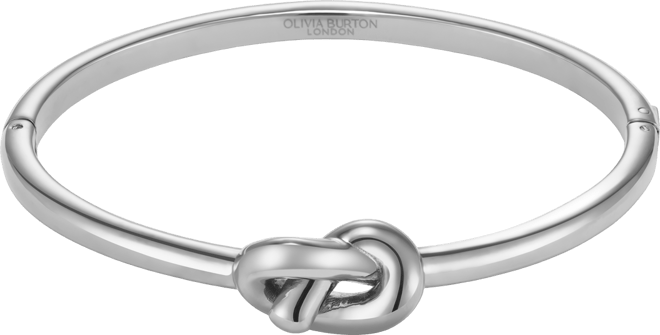 Women's Lover's Knot Silver Tone Bangle