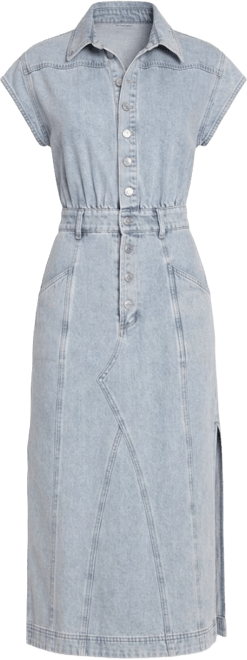 white christmas dresses Belle & Bloom Bleached Denim SUPERCUT Denim Dress - White main image 0